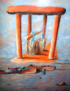 Aπόφοιτοι Σύγχρονης Σχολής Κοινωνικής Προσαρμογής επι Τω Έργω (New Order) Παστέλ σε χειρουργικό χαρτί