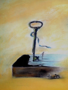 Τό κλειδί ( ξυλομπογιέs)