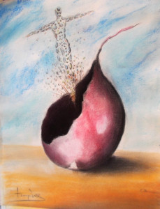 Εκρηξη (ξυλομπογιέs και παστελ)