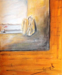 Απόδραση (ξυλομπογιέs kαί παστέλ)